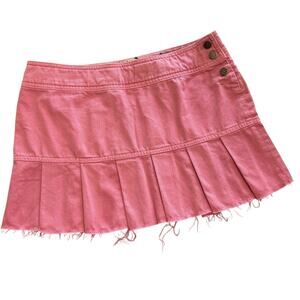 NWT Vintage Y2K American Eagle Pink Low Rise Pleated Mini Skirt Sz 2 Micro Mini